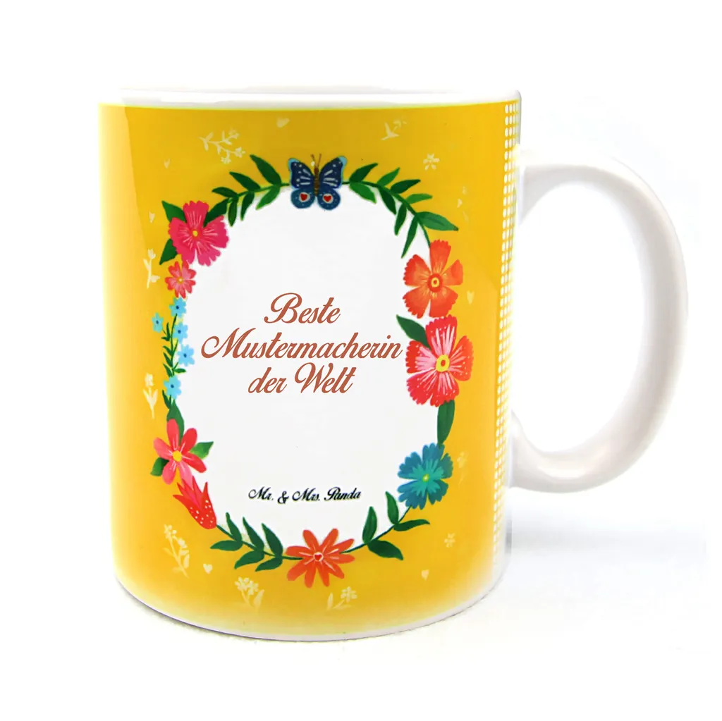 Mr. & Mrs. Panda Tasse Mustermacherin - Geschenk, Abschluss, Tee, Gratulation, Beruf, Becher, Kaffeetasse, Berufsschule, Kaffeebecher, Frühstück, Büro